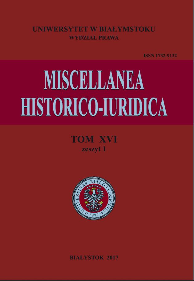 					View Vol. 16 No. 1 (2017): Miscellanea Historico-Iuridica Vol. XVI No. 1
				