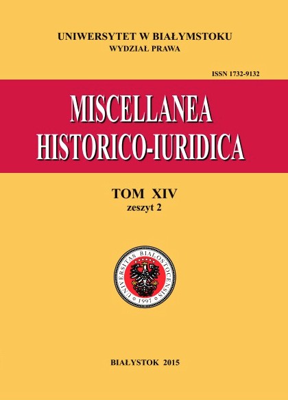 					Pokaż Tom 14 Nr 2 (2015): Miscellanea Historico-Iuridica T. XIV z. 2
				